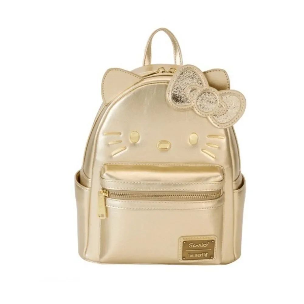 Loungefly Sanrio Hello Kitty 50th Anniversary Gold Mini Backpack Ltd Edition NWT